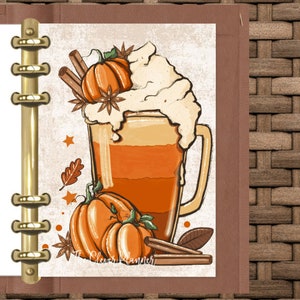 Fall Planner Dashboard for your pm mm gm agendas, personal planners, personal wide planners, A5 planner dashboards, Fall Coffee. Pumpkin