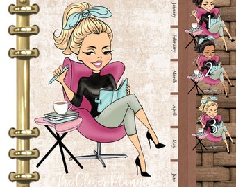 12 Month Planner Tab Divider Set + Personalized Dashboard | PM MM GM Agendas, Personal Planners, Personal Wide, A5