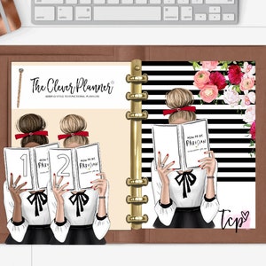 Book lover Planner Dashboard for your pm mm gm agendas, personal planners, personal wide planners, A5 planner dashboards