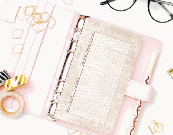 PRINTED Check Register planner Insert refills for your pm mm | Etsy