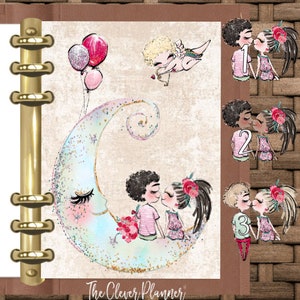 Valentine&#39;s Day Planner Dashboard for your pm mm gm agendas, personal planners, pocket size inserts, A5 planner dashboards