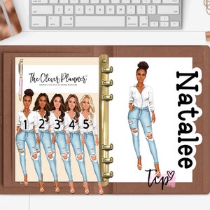Planner Dashboard personalized for your pm mm gm agendas, personal planners, Personal size, A5 planner dashboards, personalized items