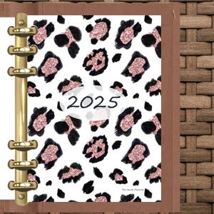 Monthly Calendar printed Separated Month by Month made for planner dividers in sizes PM MM or GM, Pocket, A5, personal, Pink Leopard 2025
