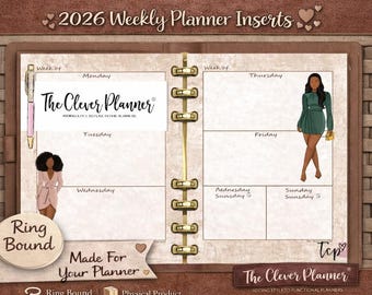 Printed weekly calendar for your pm, mm, gm agenda, personal, A5, pocket sizes (no separation for monthly dividers) undated