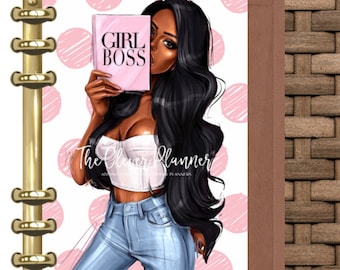 African American Girl Boss Planner Dashboard for your pm mm gm agendas, personal planners, pocket size inserts, A5 planner dashboards