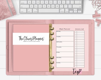 PRINTED Blush Meal planner Shopping List Insert refills for your pm mm gm agenda, A5 planner, Personal planner inserts, A5 printed inserts