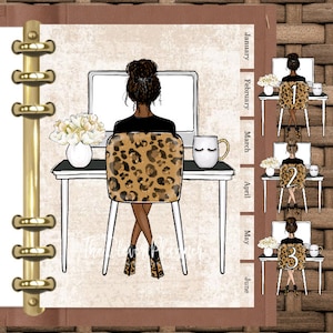 Planificador de 12 meses con divisores de pestañas y panel personalizado / Agendas PM, MM y GM, planificadores personales, tamaño A5