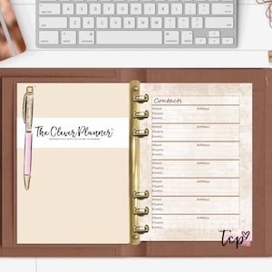 PRINTED Contacts Address planner Inserts for your pm mm gm agenda, A5 planner, Personal planner inserts, A5 printed planner pages