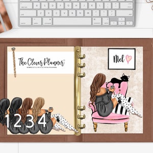 Cozy Cat Planner Dashboard for your pm mm gm agendas, personal planners, personal wide planners, A5 planner dashboards