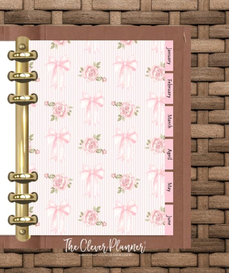 12 Month Planner Tab Divider Set + Personalized Dashboard | PM MM GM Agendas, Personal Planners, Personal Wide, A5