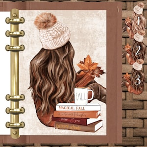 Fall Girl Planner Dashboard for your pm mm gm agendas, personal planners, personal wide planners, A5 planner dashboards