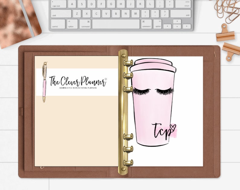 Eyelash Coffee Planner Page Keeper Marque-page pour votre agenda pm mm gm, planificateur personnel large, planificateur personnel, planificateur A5 image 1