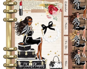 Planner insert bundle tab set red and black fashion for your gm mm pm agenda, (planner not included) Insert bundle for your planner