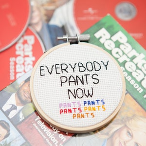 Parks and Recreation Cross Stitch Embroidery Hoop - Featured Artist: Jamie Quartuccio