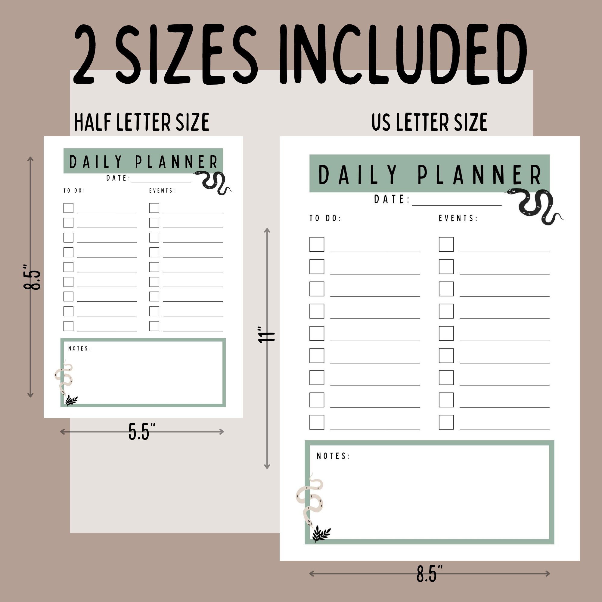 instant download daily planner printable digital download etsy