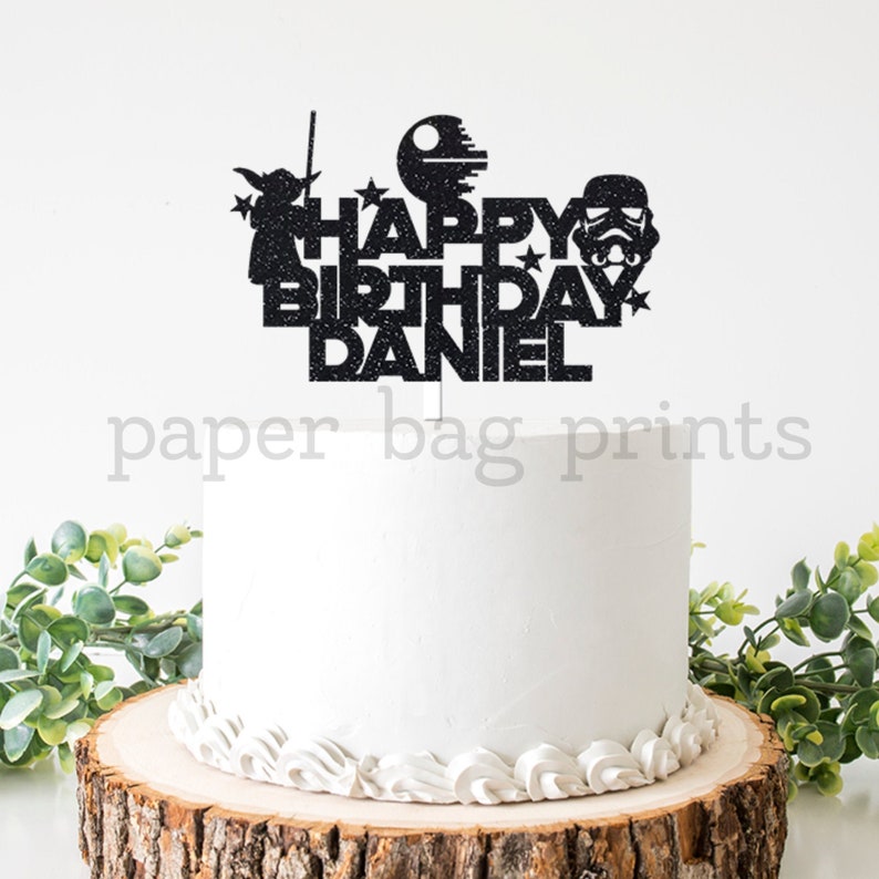 Star Wars Inspire Topper Gateau Nom Personnalise Storm Etsy