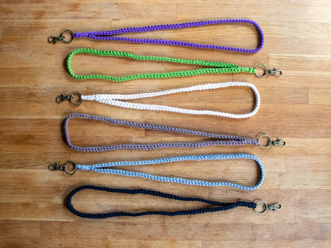 Crocheted Lanyard for Keys and Ids Necklace Key Strap Etsy