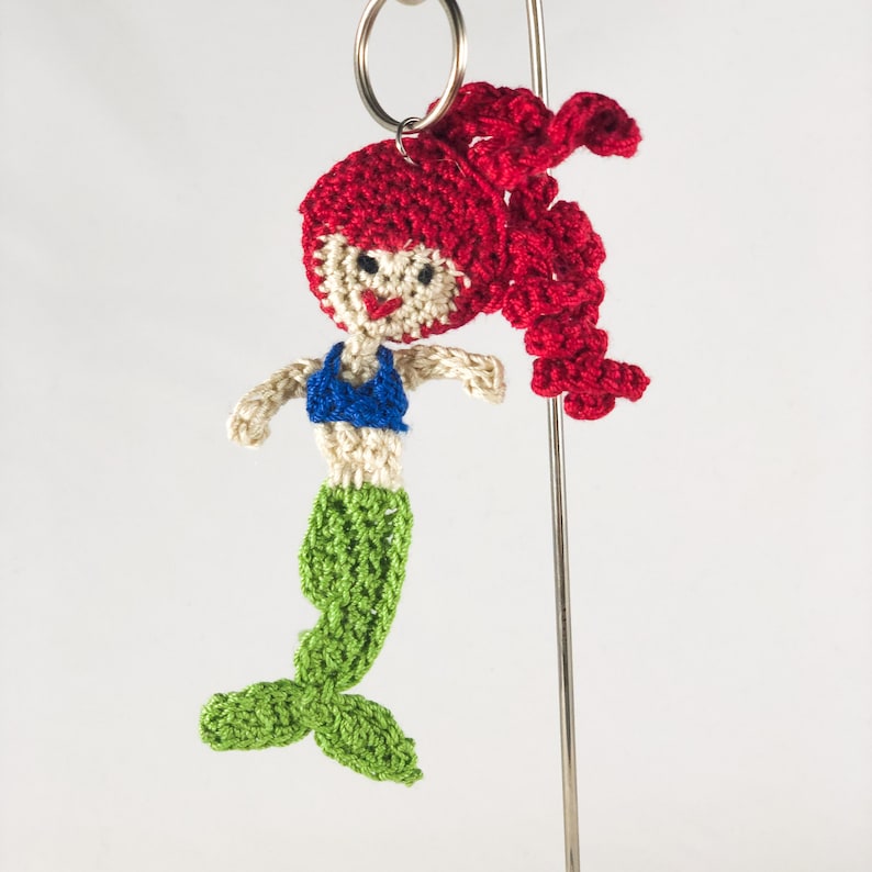 Mermaid Penny Keeper Keychain Crocheted Keychain Lucky Penny Etsy
