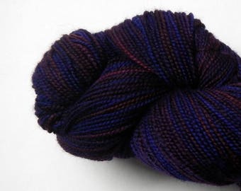 Hand dyed deep purple 100% merino superwash sock yarn