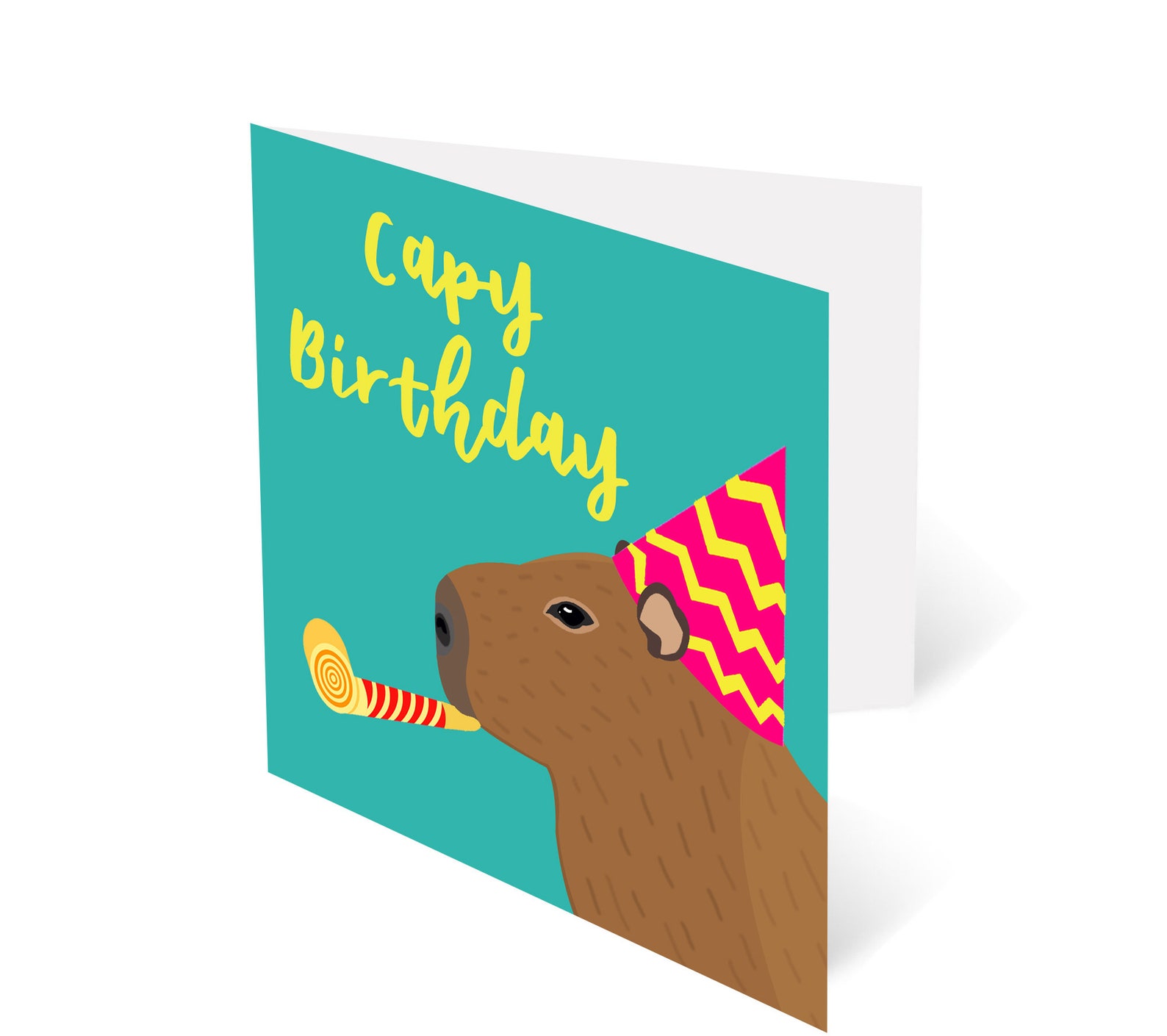 Capybara capy Birthday Card Capybara Birthday Card Etsy