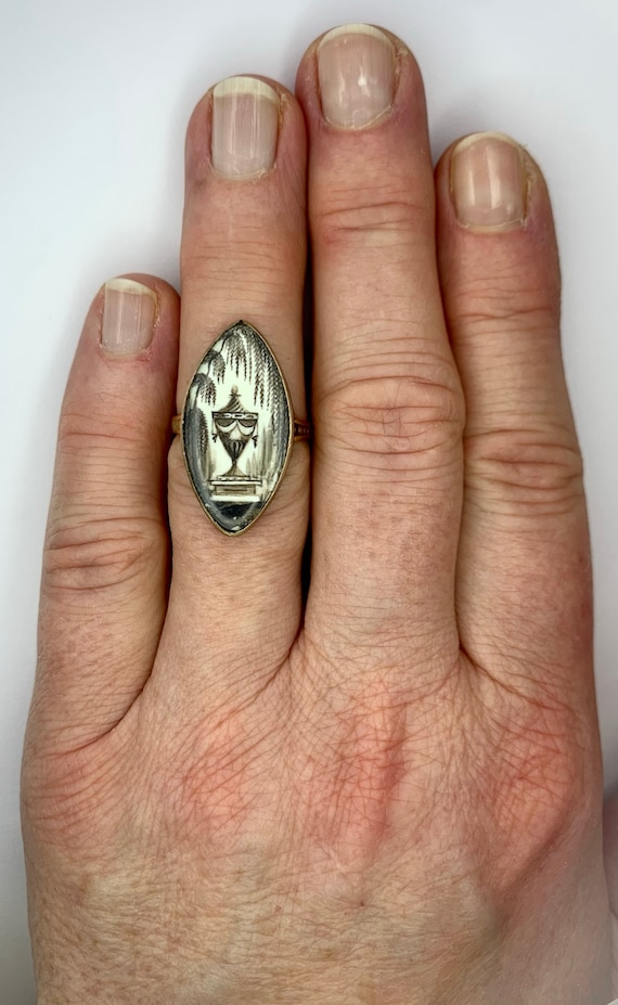 A Stunning Georgian Memento Mori Urn Mourning Ring