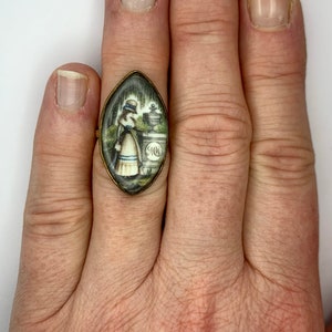 A Magnificent Georgian Lady Watercolour Mourning Ring Circa 1800’s