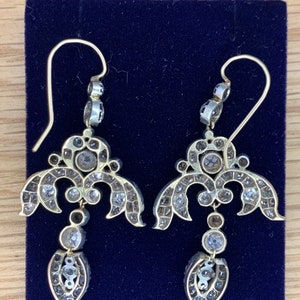 A Magnificent Pair Of 6ct Old Mine Cut Diamond Earrings Circa 1800s. image 3
