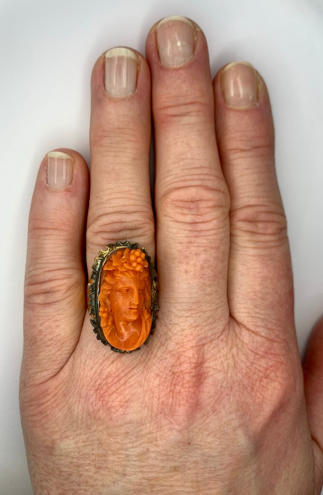 A Fabulous Hand Carved Coral Bust Ring Circa 1800’s - Etsy
