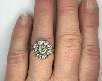 Fabuloso anillo de diamantes de talla antigua de 4 quilates, circa 1800