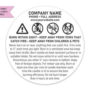 Reed Diffuser Warning Labels 2.5 x 1 Inch - CandleScience