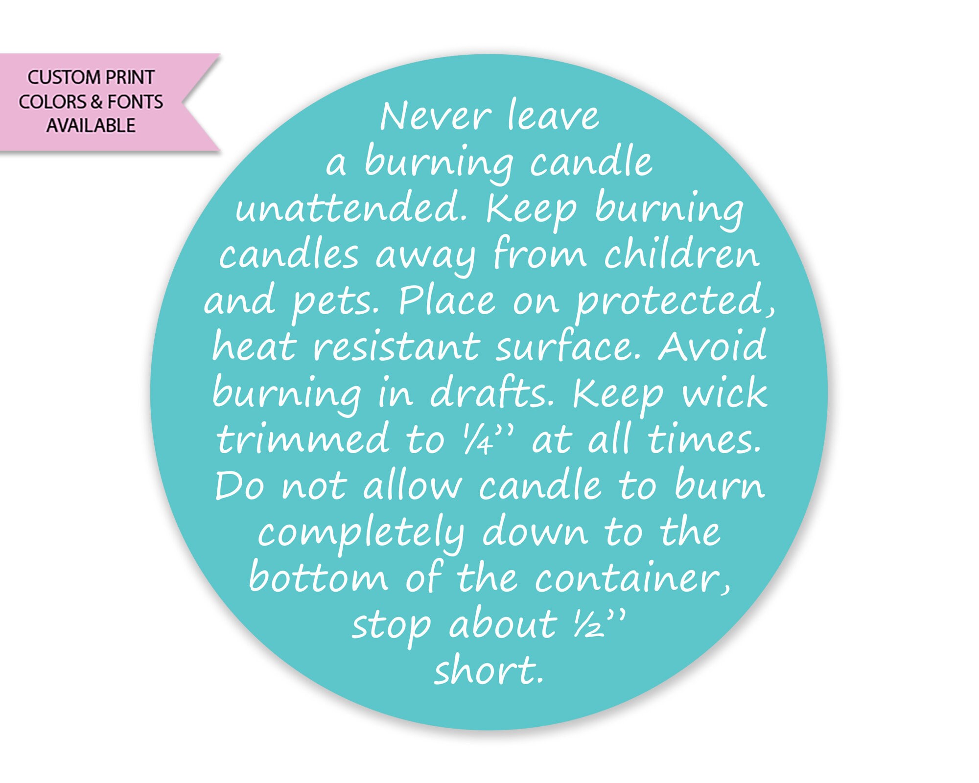 Candle Warning Labels, Candle Warning Stickers, Custom Candle Warning  Labels, Custom Candle Warning Sticker, Customized Candle Warning Label 