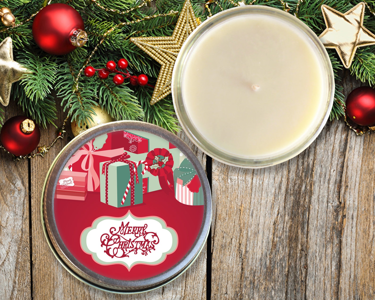 Christmas Present Delight Candle Gift Set Christmas Candle Etsy