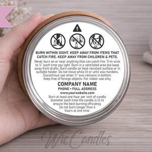 Custom Candle Warning Labels, Candle Warning Stickers, Customized Candle Warning Label for Candle Makers