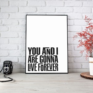 Paroles de chanson « Live Forever » de Oasis | Art mural musique