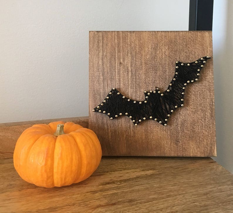 Bat String Art Halloween decor Halloween Bat string art Etsy