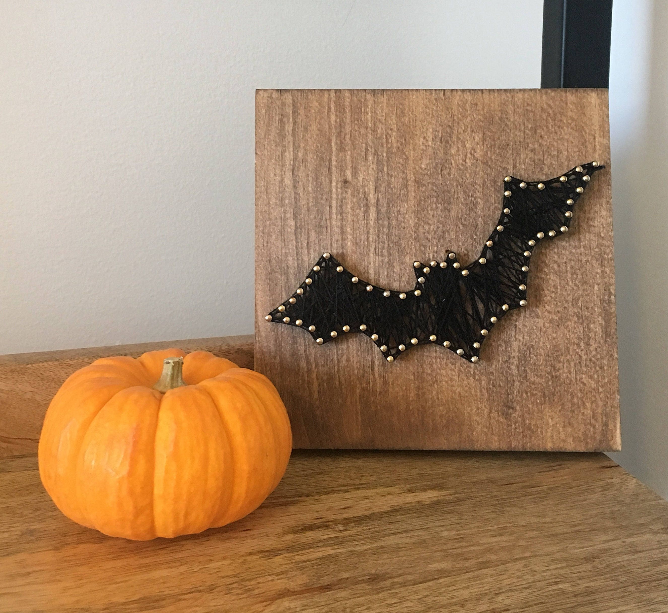 Bat String Art Halloween decor Halloween Bat string art Etsy