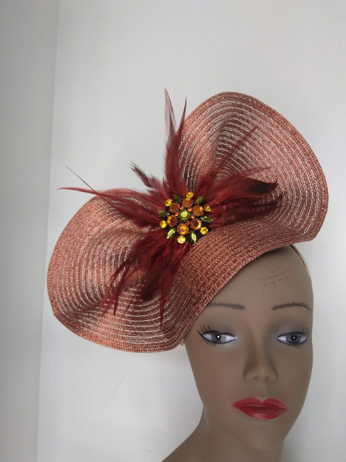 Bronze Fascinator Hat Wedding Kentucky Derby Ascot Garden Etsy