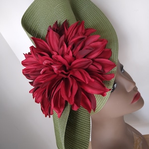 Olive Green Fascinator Hat, Kentucky Derby, Ascot, Wedding, Tea Party, Garden wedding, Garden Party