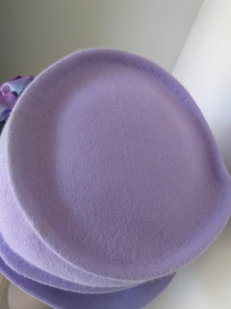 Hand Sculpted Hat Special Event Free Form Church Dressy Lavender Fur Felt Hat Winter Wedding