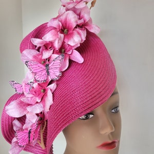 Cranberry and Rose Pink Fascinator, Wedding, Kentucky Derby, Races, Ascot, Tea Party, Formal