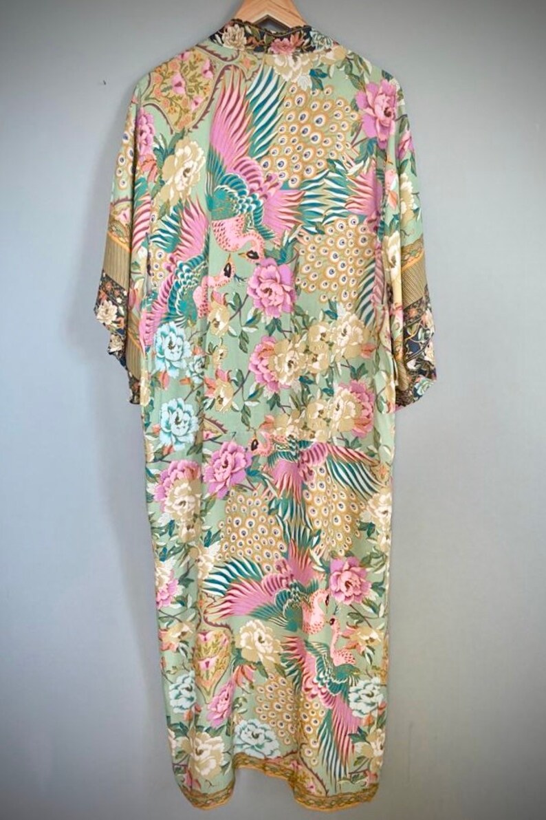 Kimono Robe Dressing Gown Vintage Style Womens Gown Etsy UK