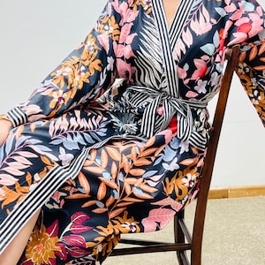 Kimono-Robe, Baumwoll-Bademantel, handgefertigte Baumwoll-Robe, Brautjungfer-Robe, Braut-Robe, Blauer Kimono, Blaue Robe, Plus Size Robe, Plus Kimono