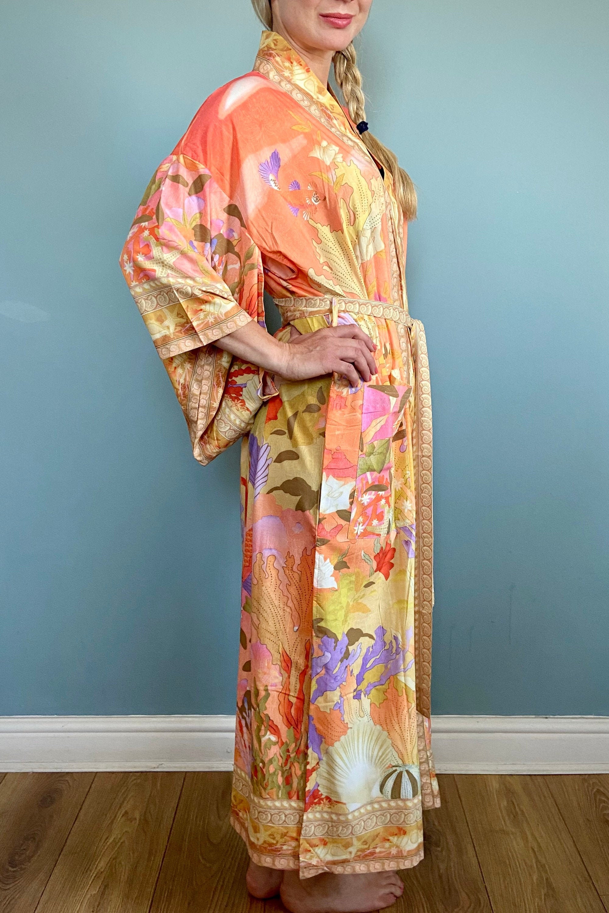 Robe Kimono Robe de chambre style vintage Design Etsy