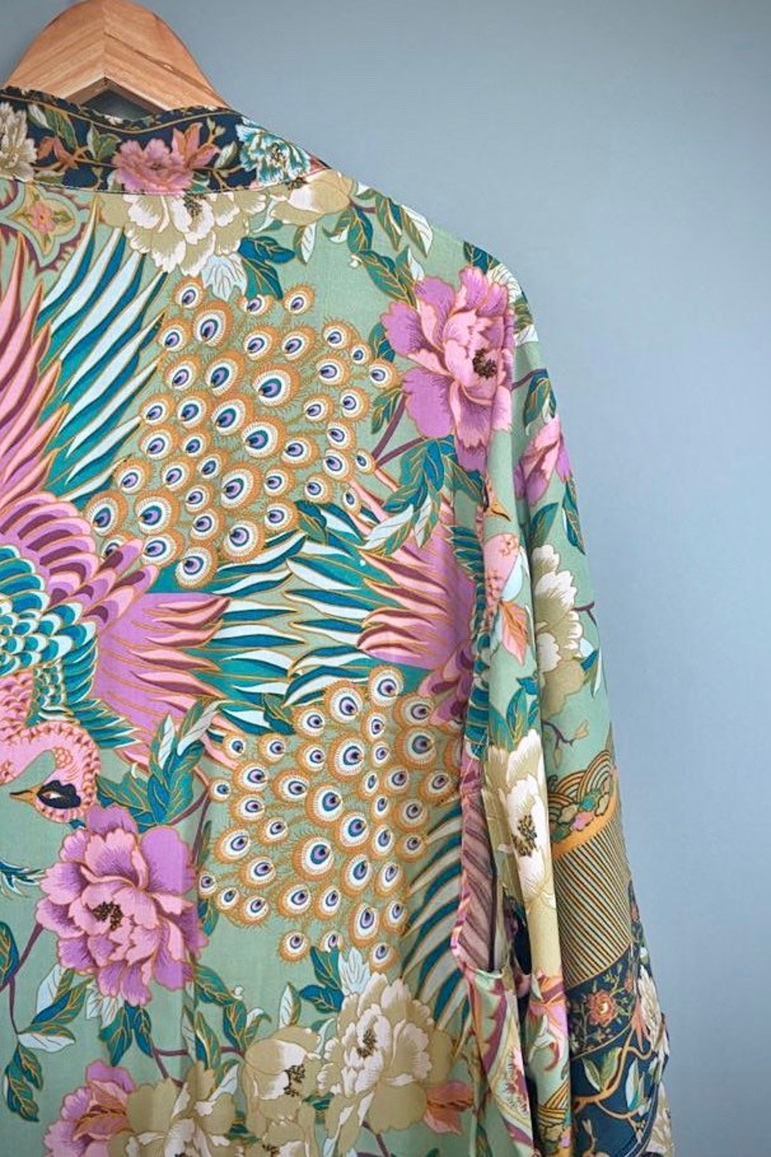 Kimono Robe Dressing Gown Vintage Style Womens Gown Etsy UK