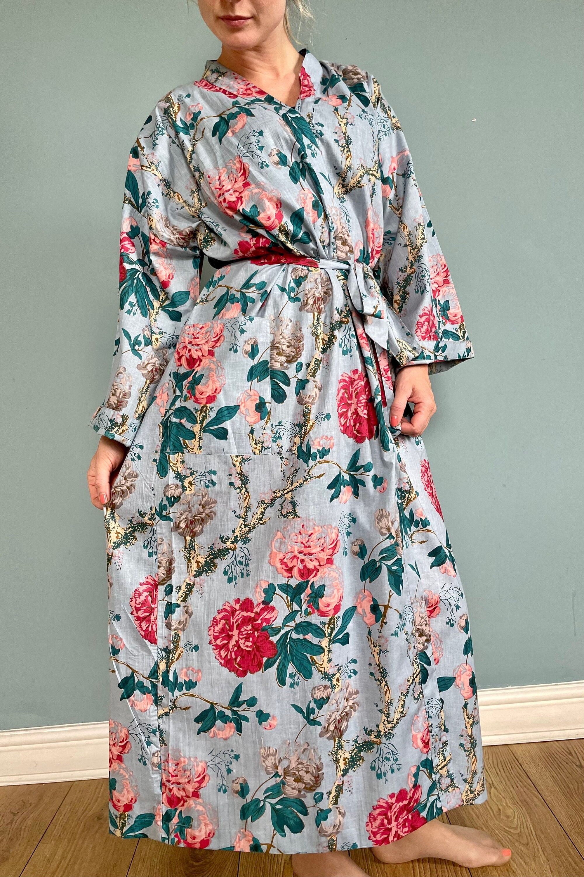 New 100% Cotton Waffle Bath Robe Unisex Dressing Gown Luxury Kimono Style  Robes | eBay