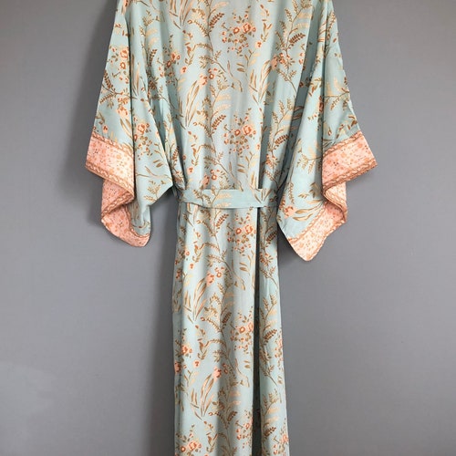 Kimono Robe Dressing Gown Vintage Style 100 Cotton Kimono Etsy