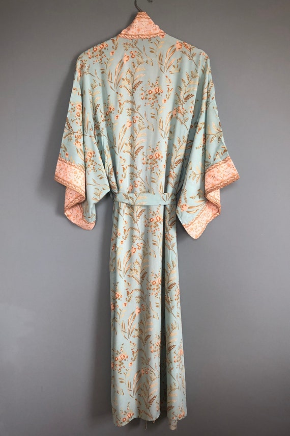 sewing robe,Robes Pyjamas,Bridesmaid Dresses and Bridal Gowns Vintage sari art Handmade Robe mint green robe dress Breathable