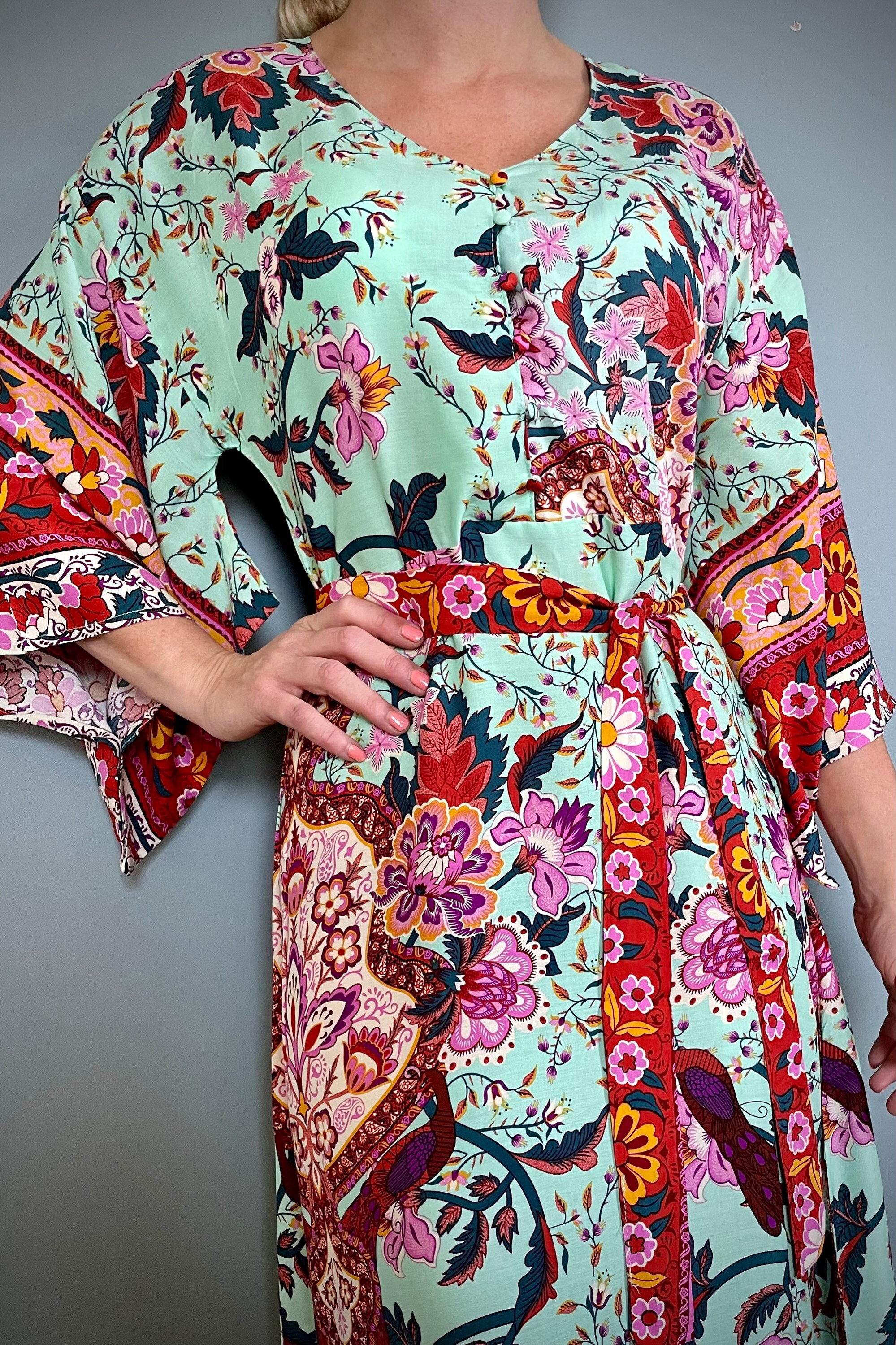 Boho Floral Print Maxi Dress: Vintage Style Summer Cotton