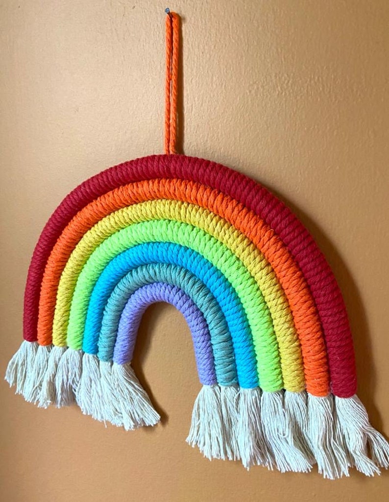 Macrame Rainbow Wall Hanging Garland Wreath 9 x Etsy