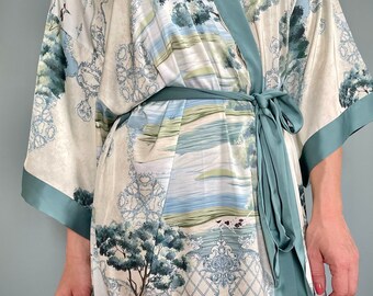 NEW With TAG Vintage Donna Richard Lace Satiny Peignoir Dressing Gown in Moon Dust Robe Dressing Gown Bridal Robe Gift for Her Etsy India
